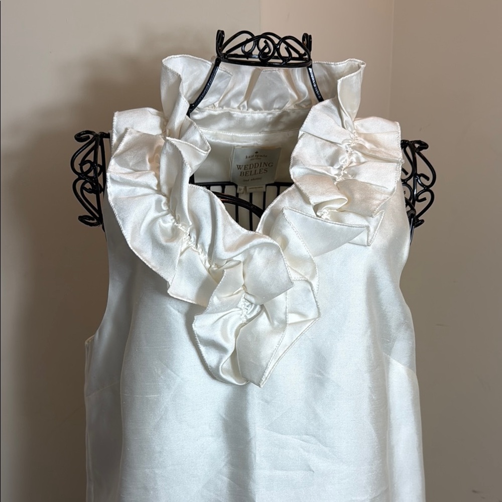 kate spade White Satin Ruffle Wedding Dress